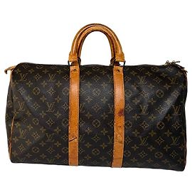 Vintage Louis Vuitton Monogram Canvas Keepall 50 Brown Braun