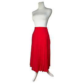 Saia midi de algodão Dior Vintage Vermelho vivo Final dos anos 1990 M Vermelho