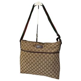 Vintage Gucci GG Supreme Structured Top-Handle Bag c. Late 2000s Beige Brown Beige