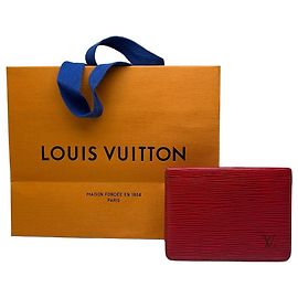 Tarjetero Vintage Louis Vuitton Epi Leather 2002 Red Roja