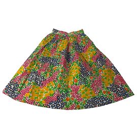 Vintage Givenchy Floral Cotton Blend A-Line Skirt Multicolor approx. XS Multiple colors