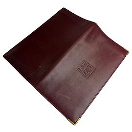 Vintage Givenchy Bifold Wallet c. Late 1970s Burgundy Leather Dark red