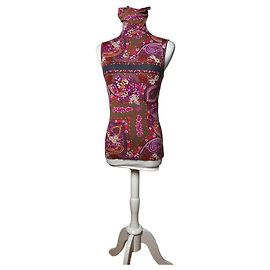 Top de gola alta Vintage Etro com estampa Paisley final dos anos 1990 Multicolor L Rosa