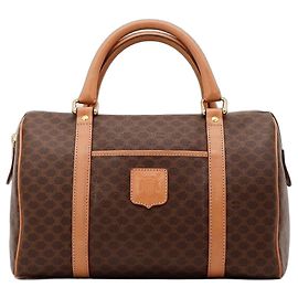 Céline Sac Boston Celine Macadam Toile Monogramme Marron Marron