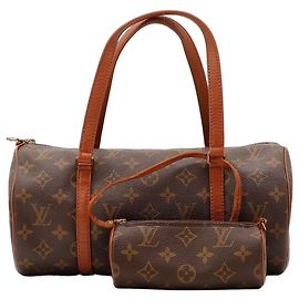 Louis Vuitton Papillon Bolso Cilíndrico Monogram Canvas Castaño Monograma