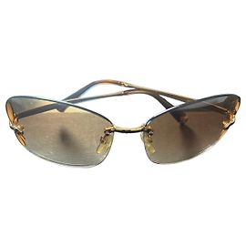 Lunettes de soleil Louis Vuitton monture dorée Marron Doré