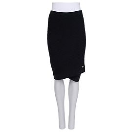 Falda lápiz Chanel de cachemira negra Sz.40 de segunda mano Otro