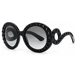Prada Crystal Baroque SPR 31P Gafas de sol Oversized Negro Negro