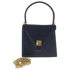 MCM Vintage Black Leather Mini Handbag Black