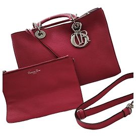 Bolso Dior Diorissimo de piel granulada rojo Roja