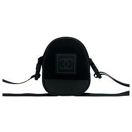 Bolsa de Ombro Chanel Sport Line Coco Mark Preto Caqui
