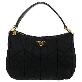 Bolso de mano Prada en nylon Tessuto acolchado negro Negro