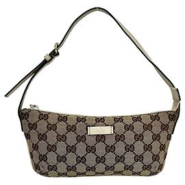 Gucci GG Pattern Canvas Mini Handbag/Pouch Brown Cream