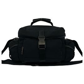 Borsa a tracolla Prada in nylon Tessuto e pelle con logo triangolare Nero