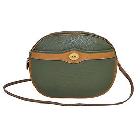Bolsa de ombro mini em couro vintage Christian Dior Caqui Camelo