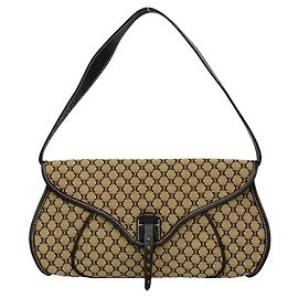 Céline Bolsa de Ombro Celine Vintage Macadam Blazon Pattern Marrom