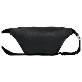 Bolsa de couro com estampa Jumbo GG da Gucci Preto