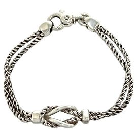 Autre Marque Tiffany Vintage Double Rope Center Knot Armband Silber