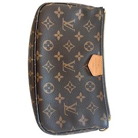 Louis Vuitton Pochette Monogram Canvas Clutch Bag Marrom Monograma