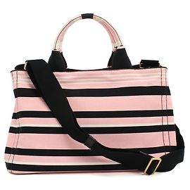 Saco Tote Prada B1877B rosa em lona Rosa