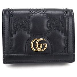 Portefeuille Gucci Bi-Fold en cuir noir Noir