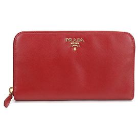 Cartera larga Prada de piel roja Roja