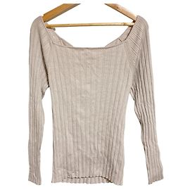 Autre Marque Top in maglia Diagram Back Cross Beige