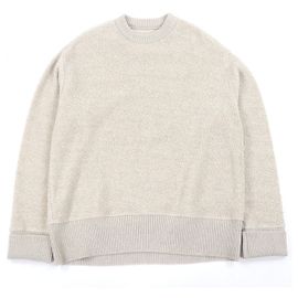 JIL SANDER+ Sweatshirt em malha de lã, linho e algodão Bege