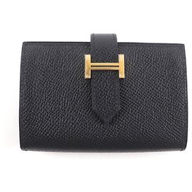 Hermès Bean mini Epsom Leather Wallet Black