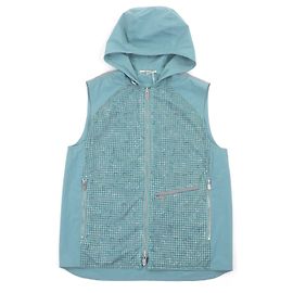 Veste à capuche Hermès logo H en nylon et élasthanne 44 Bleu Turquoise