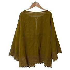 Autre Marque TOMORROWLAND collection Le Coton Organdy Neck Ribbon Blouse Braun