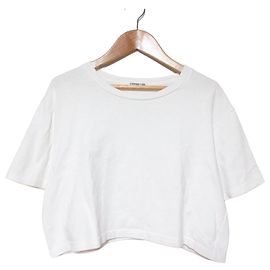 Autre Marque EVERYDAY I LIKE T-Shirt cropped in cotone Bianco Altro