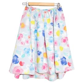 Autre Marque Saia evasê Chesty com estampa de flores em aquarela Azul Outro