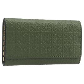 Porte-clés LOEWE en cuir Vert et Doré Autre