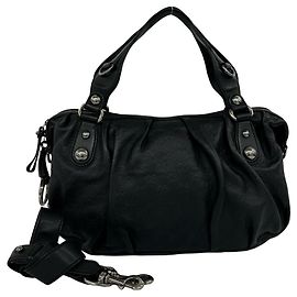 Bolsa de Ombro 2-Way em Couro Gucci Guccissima com Padrão GG Preto