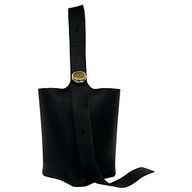 Sac à épaule en cuir Pebble Bucket Loewe Noir