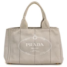 Borsa Tote 2-Way Prada in tela grigia Marrone