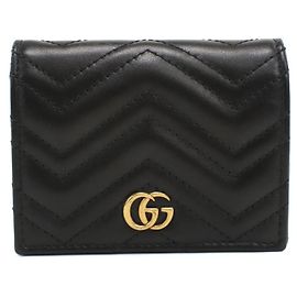 Portafoglio bi-fold Gucci in pelle nera Nero