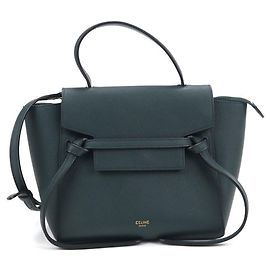 Céline Bolsa de mão Celine em couro verde Verde