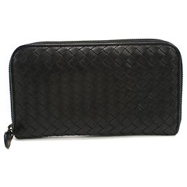 Bottega Veneta Long Wallet in Black Leather Black