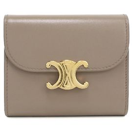 Céline Celine Tri-fold Wallet in Gray Brown