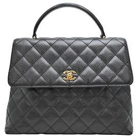 Bolsa de mão Chanel Matelassé com alça superior Preto