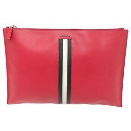 Prada Clutch aus Saffiano-Leder Rot