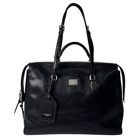 Saco Tote 2-way Dolce & Gabbana D&G Vittoria em couro de bezerro Preto