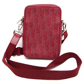 Bolso de hombro de piel Christian Dior Oblique Roja