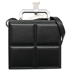 Bottega Veneta Padded Calf Mini Trunk Handbag Black
