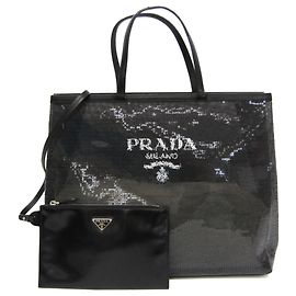 Prada RETE PAILLETTES 1BG416 Handtasche Schwarz
