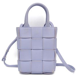 Sac Mini Cassette en cuir Bottega Veneta Violet