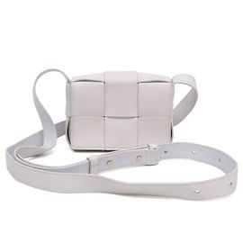 Bolsa de Ombro Bottega Veneta em Couro Intrecciato Branco