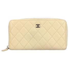 Chanel Classic Long Zip Wallet Yellow